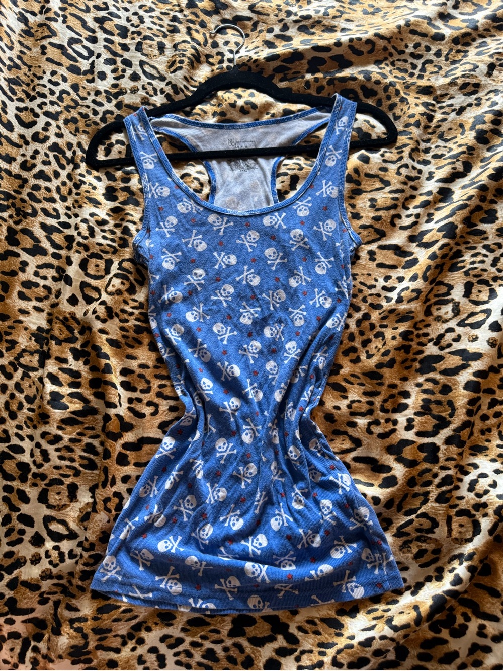 Blue Skull-Print Racerback Tank Top - Women